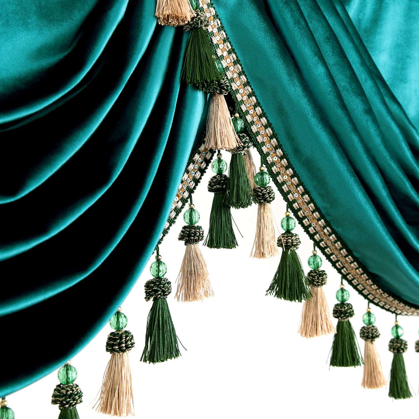 Custom-Made Solid Velvet Waterfall Valance