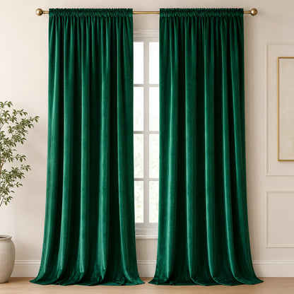 Custom-Made Solid Velvet Room Darkening Curtains