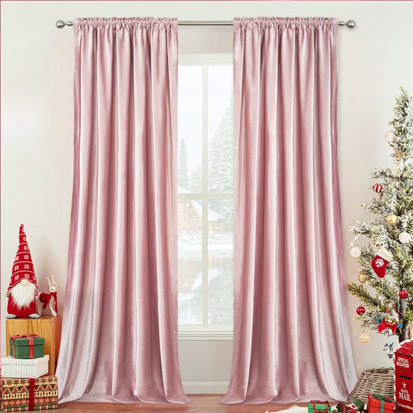 Custom-Made Solid Velvet Room Darkening Curtains