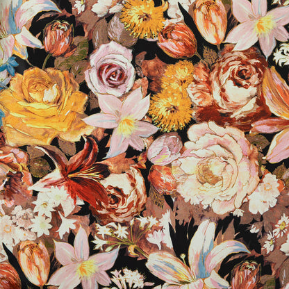 Custom-Made Vintage Floral Print Room Darkening Curtains