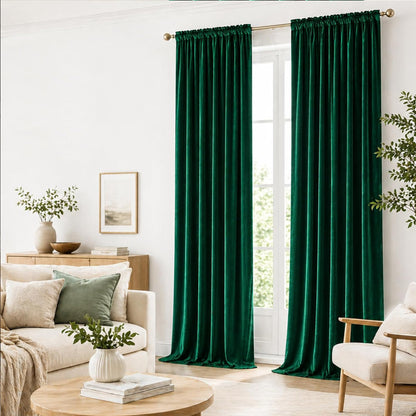 Custom-Made Solid Velvet Room Darkening Curtains