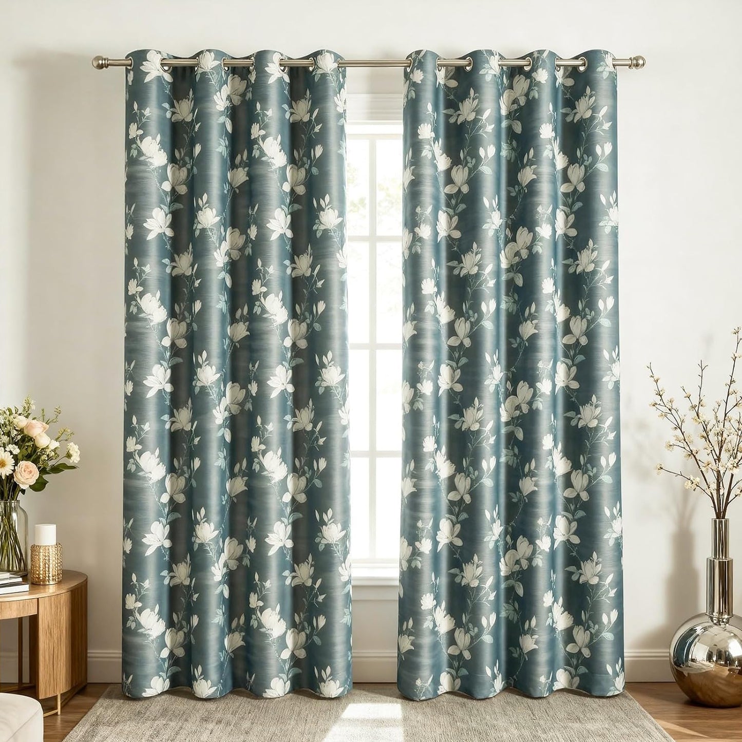 Custom-Made Country Floral Print Room Darkening Curtains