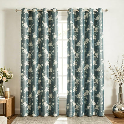 Custom-Made Country Floral Print Room Darkening Curtains