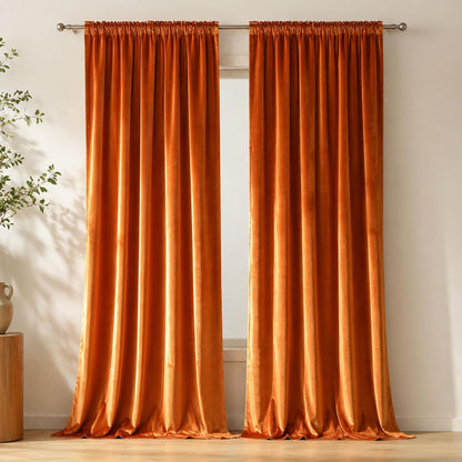 Custom-Made Solid Velvet Room Darkening Curtains