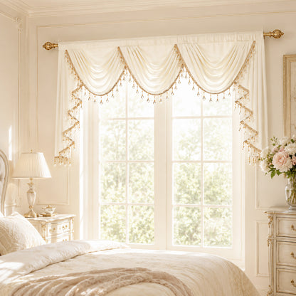 Custom-Made Solid Velvet Waterfall Valance