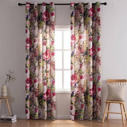 Custom-Made Vintage Large Floral Print Room Darkening Curtains