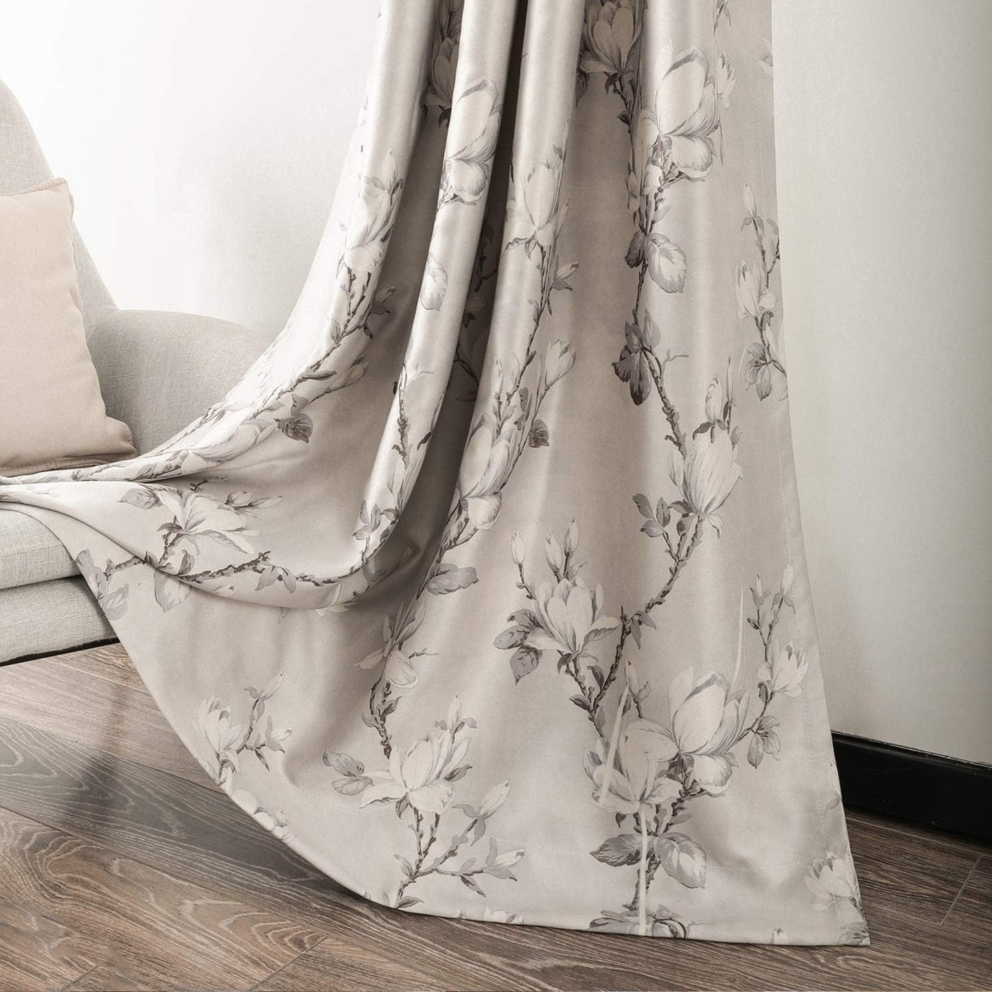 Custom-Made Country Floral Print Room Darkening Curtains