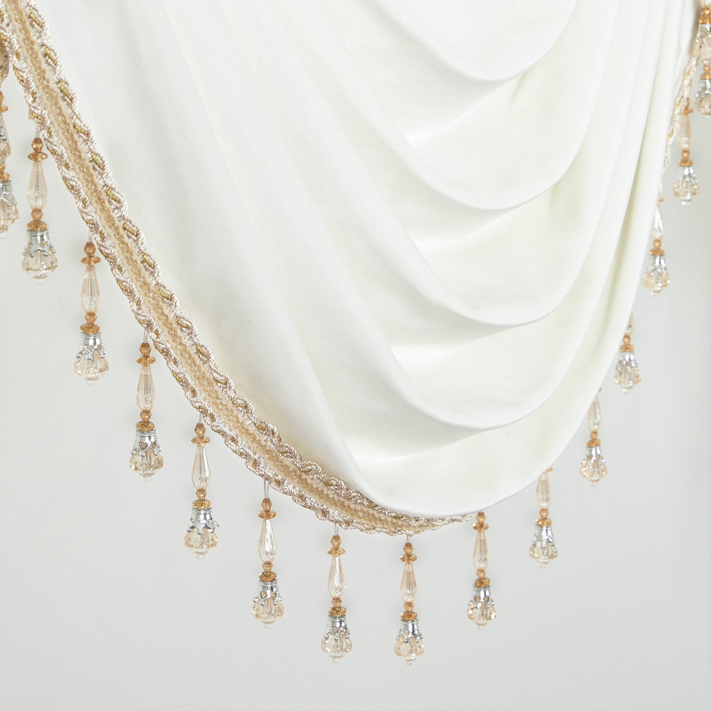 Custom-Made Solid Velvet Waterfall Valance