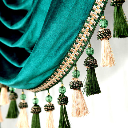 Custom-Made Solid Velvet Waterfall Valance