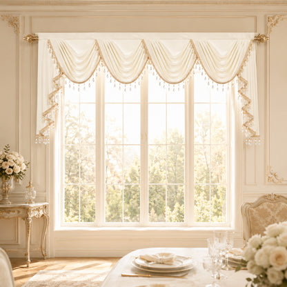 Custom-Made Solid Velvet Waterfall Valance