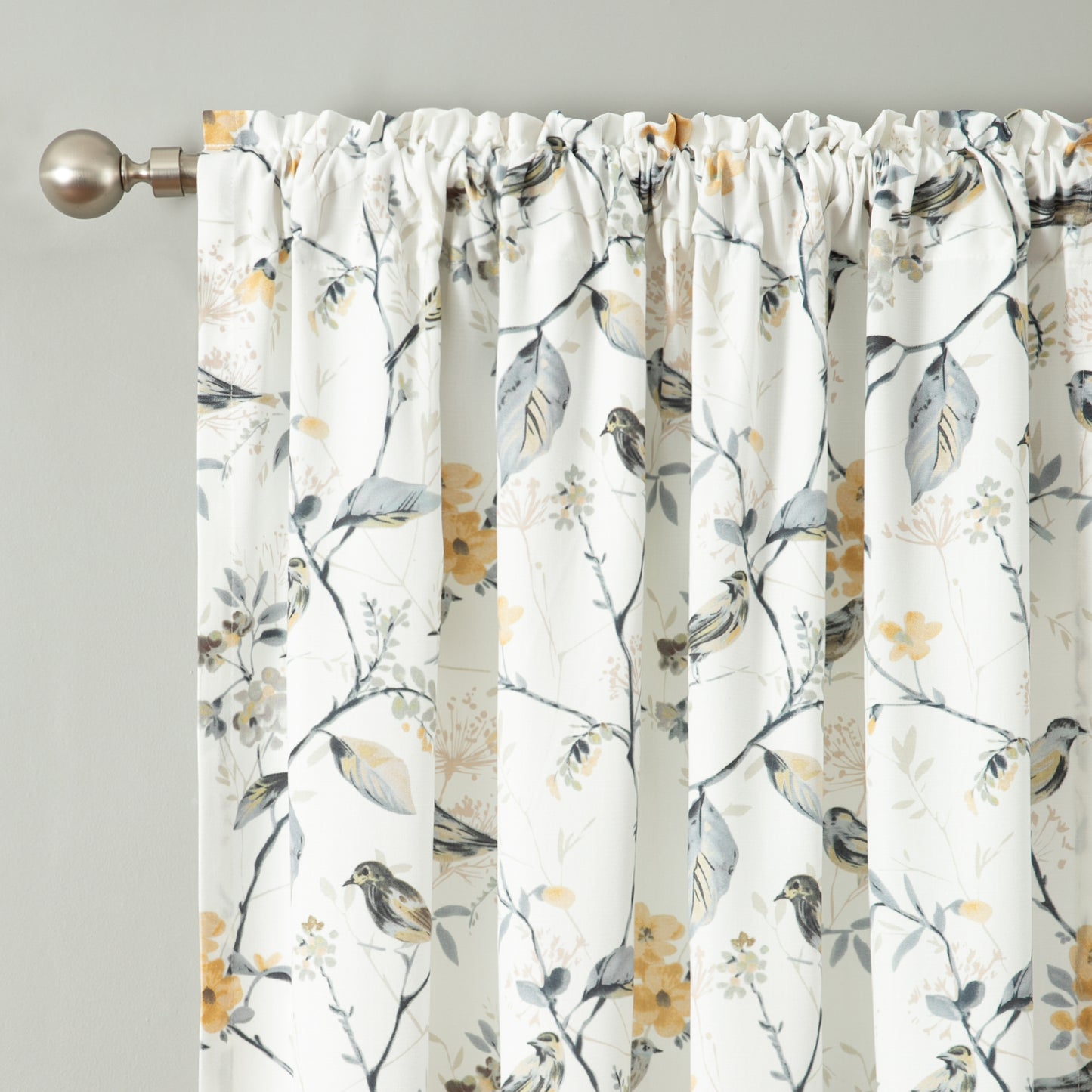 Custom-Made Bird Print Cotton Light Filtering Curtains