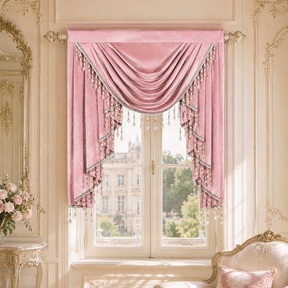 Custom-Made Solid Velvet Waterfall Valance