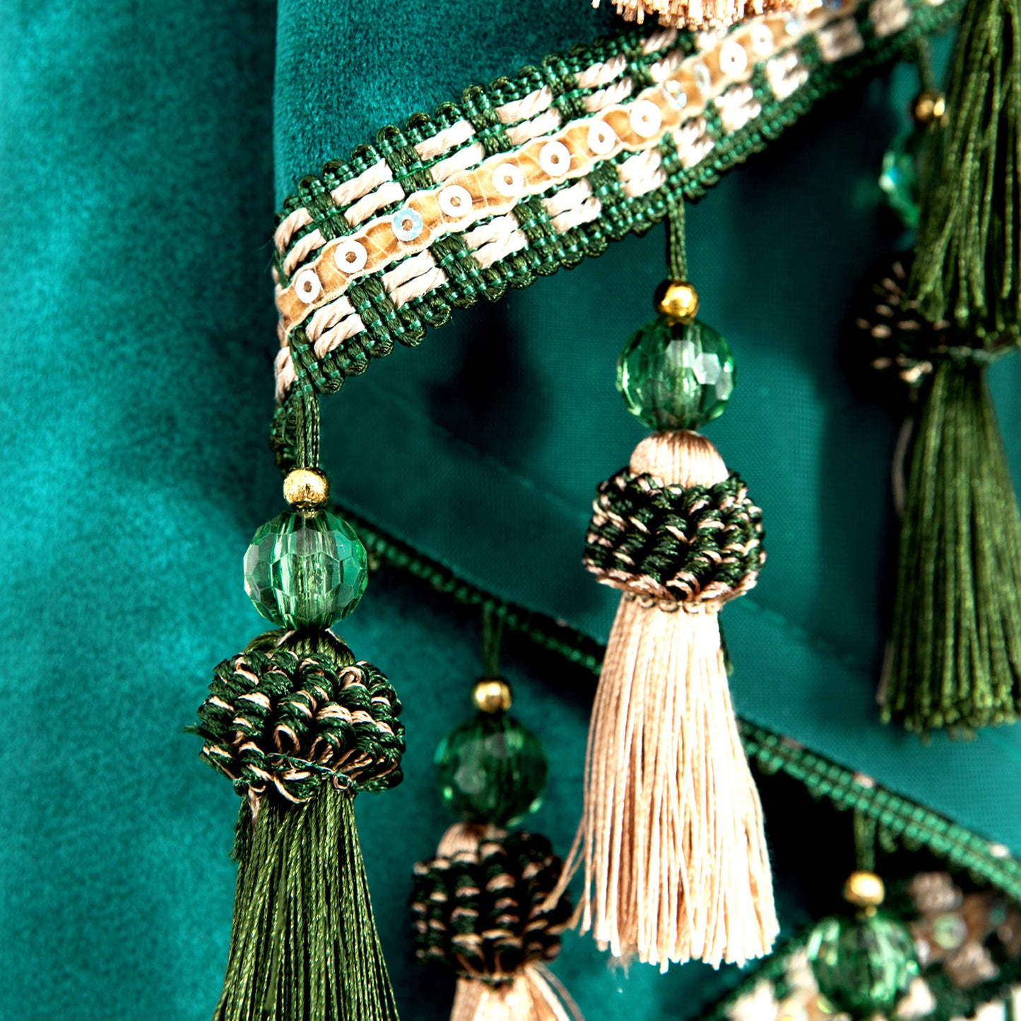 Custom-Made Solid Velvet Waterfall Valance