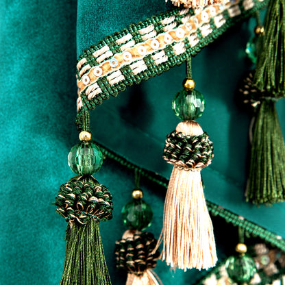 Custom-Made Solid Velvet Waterfall Valance