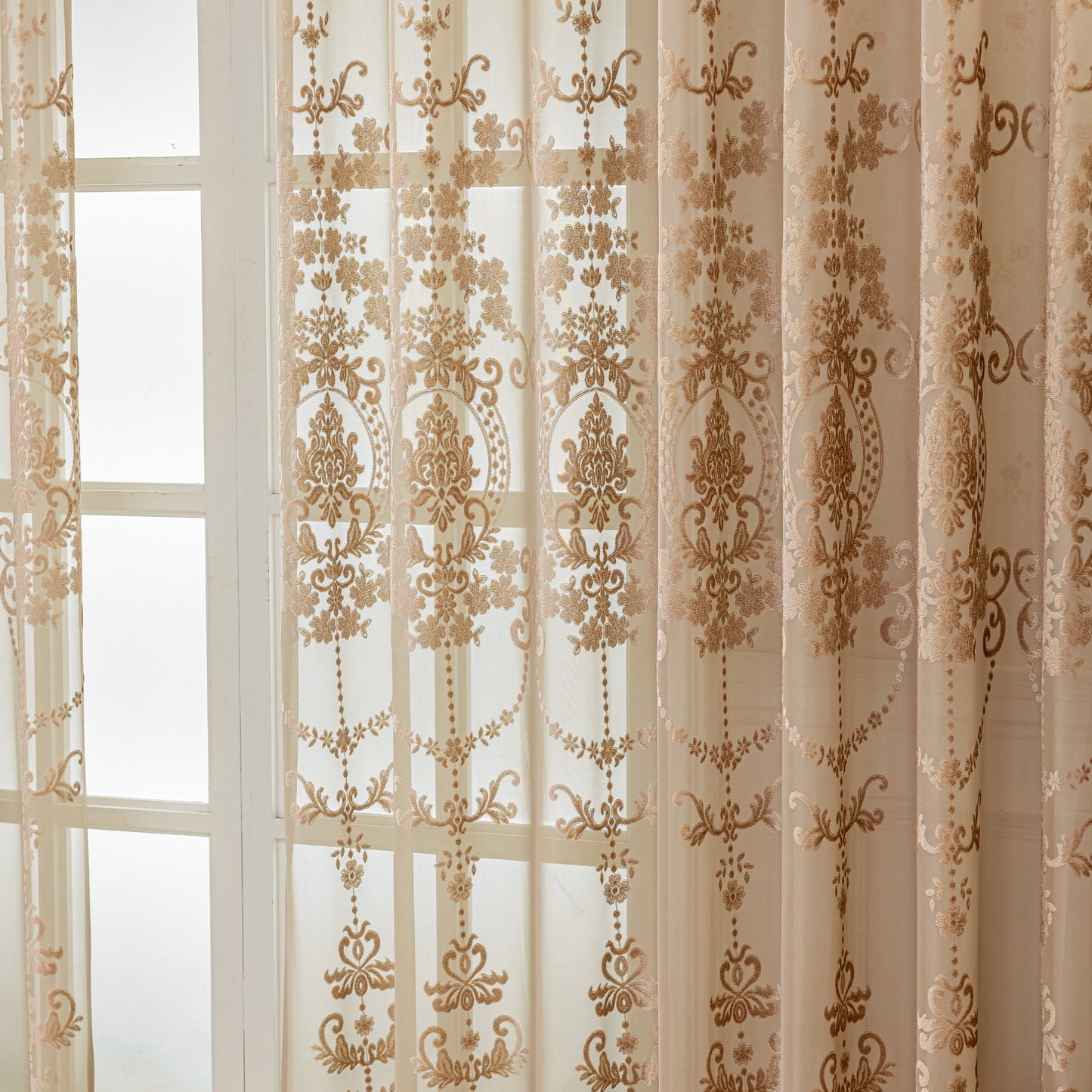 Custom-Made Vintage Jacquard Sheer Curtains