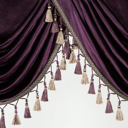 Custom-Made Solid Velvet Waterfall Valance