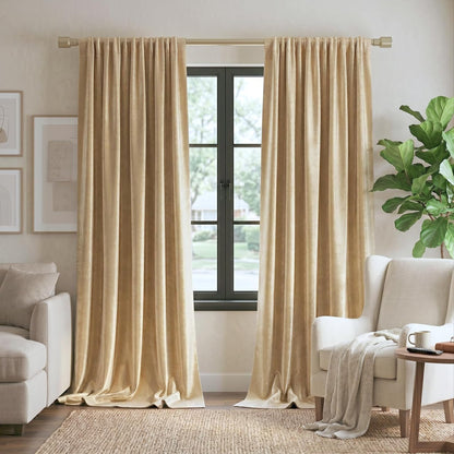 Custom-Made Solid Velvet Room Darkening Curtains