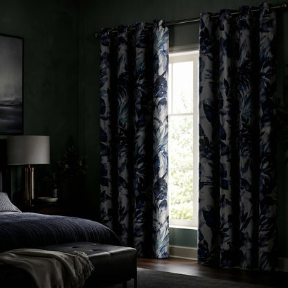 Custom-Made Vintage Leaf Print Room Darkening Curtains