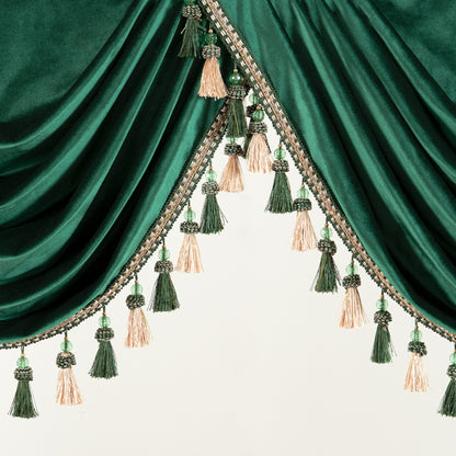 Custom-Made Solid Velvet Waterfall Valance