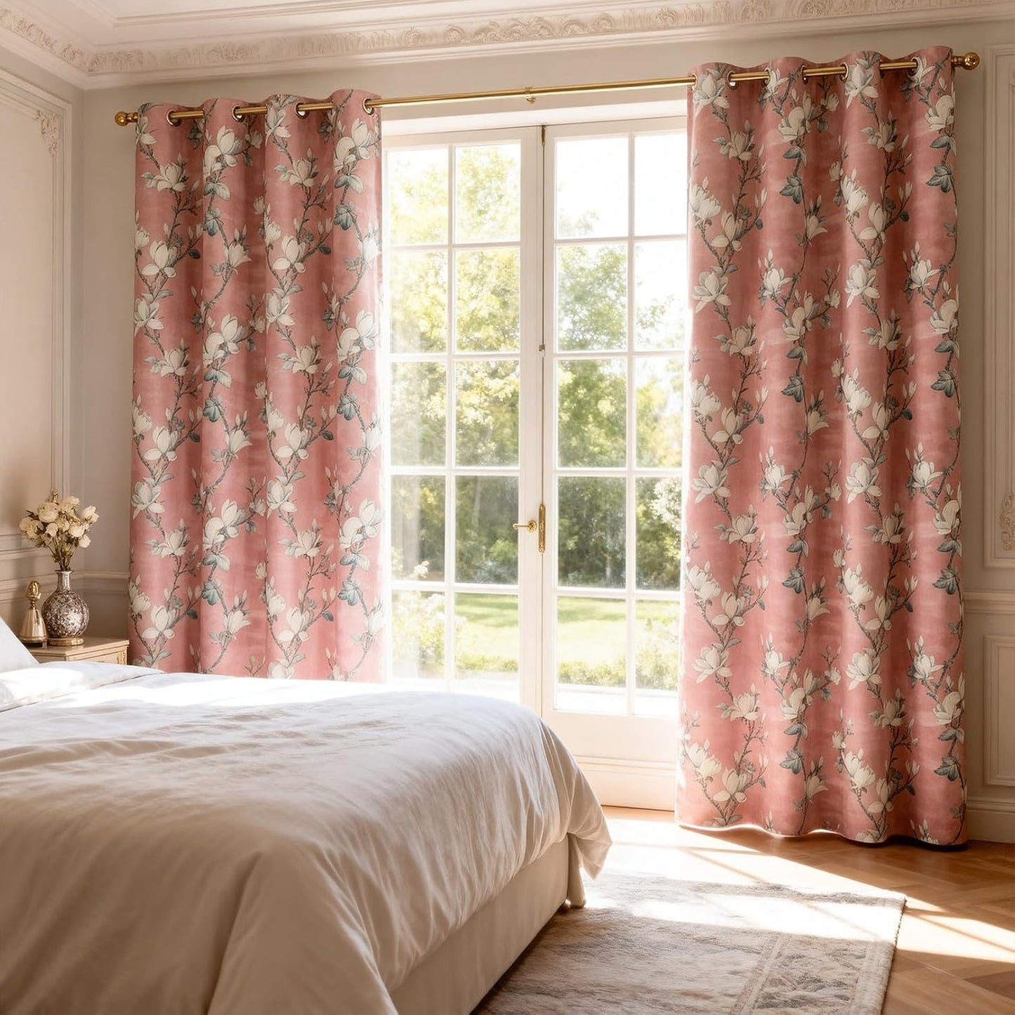 Custom-Made Country Floral Print Room Darkening Curtains