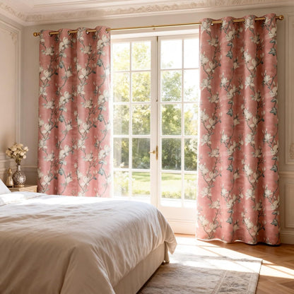 Custom-Made Country Floral Print Room Darkening Curtains