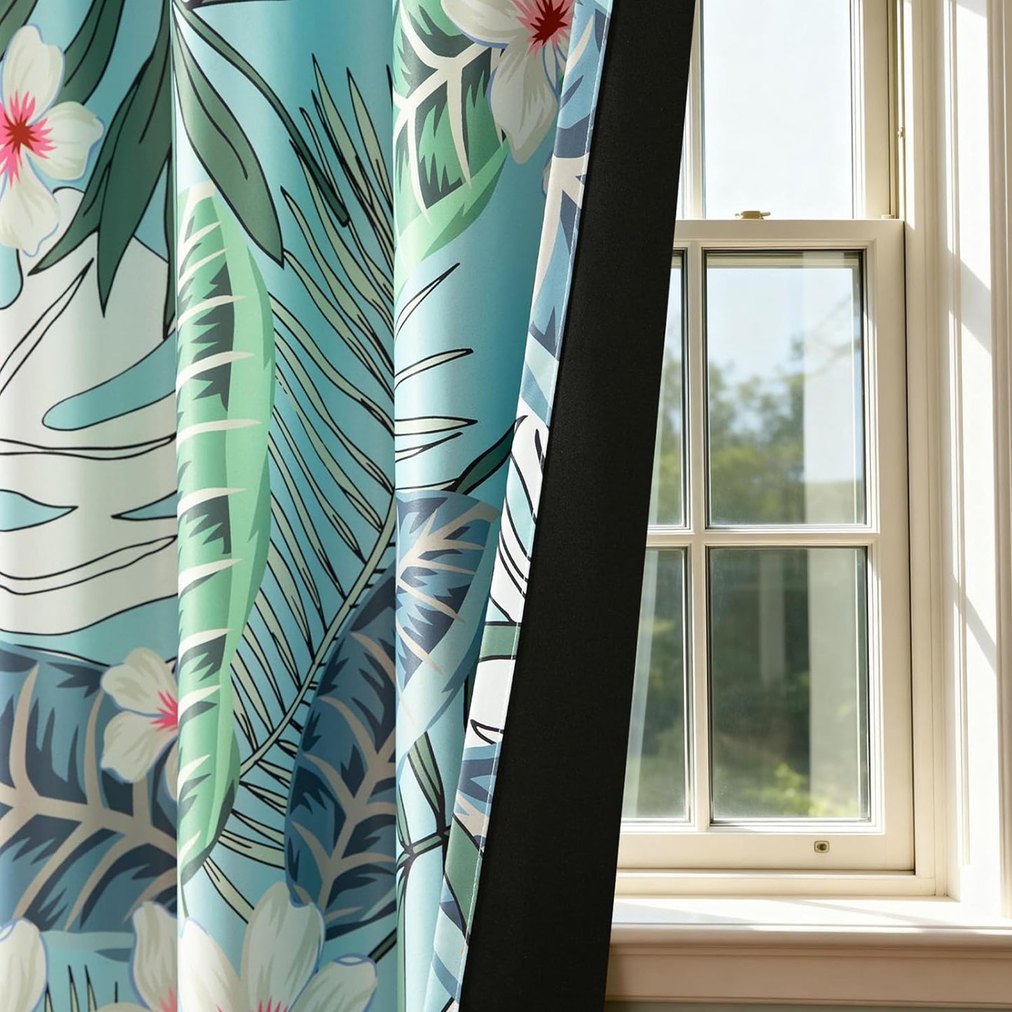 Custom-Made Vintage Floral Print Room Darkening Curtains