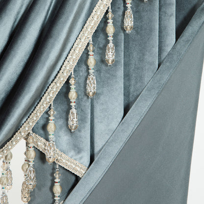 Custom-Made Solid Velvet Waterfall Valance