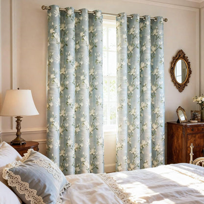 Custom-Made Country Floral Print Room Darkening Curtains