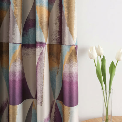 Custom-Made Modern Geometric Print Room Darkening Curtains