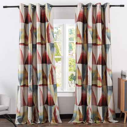 Custom-Made Modern Geometric Print Room Darkening Curtains