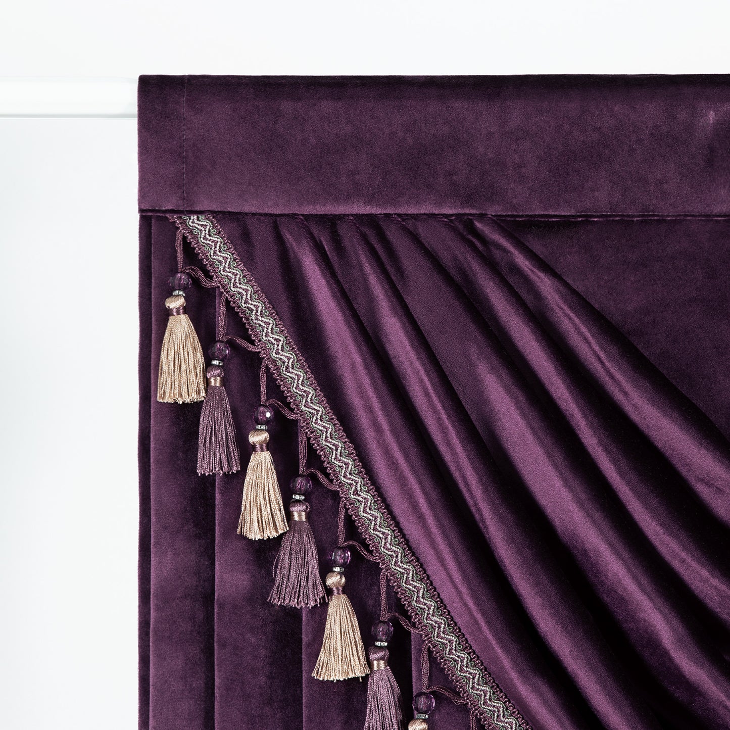 Custom-Made Solid Velvet Waterfall Valance