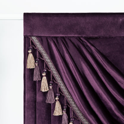 Custom-Made Solid Velvet Waterfall Valance