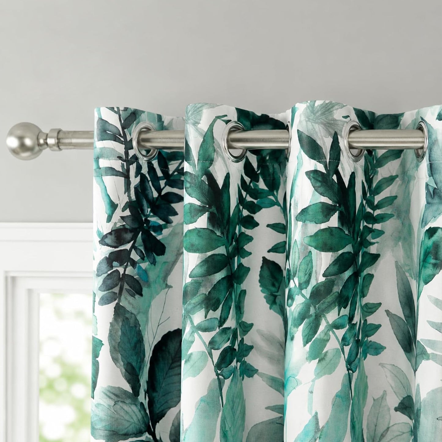 Custom-Made Vintage Leaf Print Room Darkening Curtains