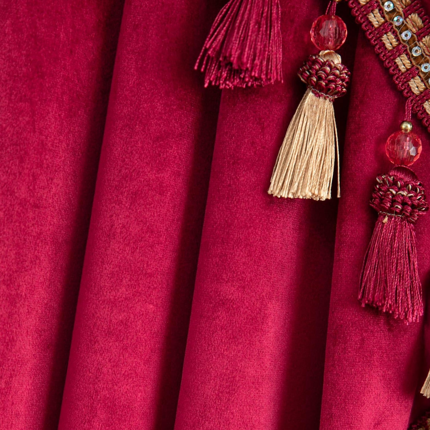 Custom-Made Solid Velvet Waterfall Valance