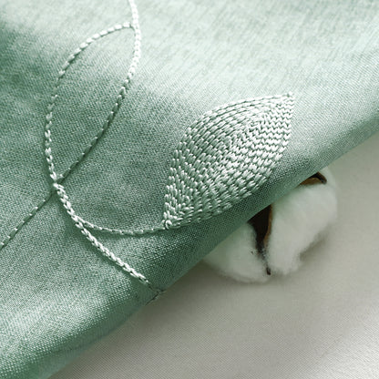 Custom-Made Leaf Embroidered Sheer Curtains