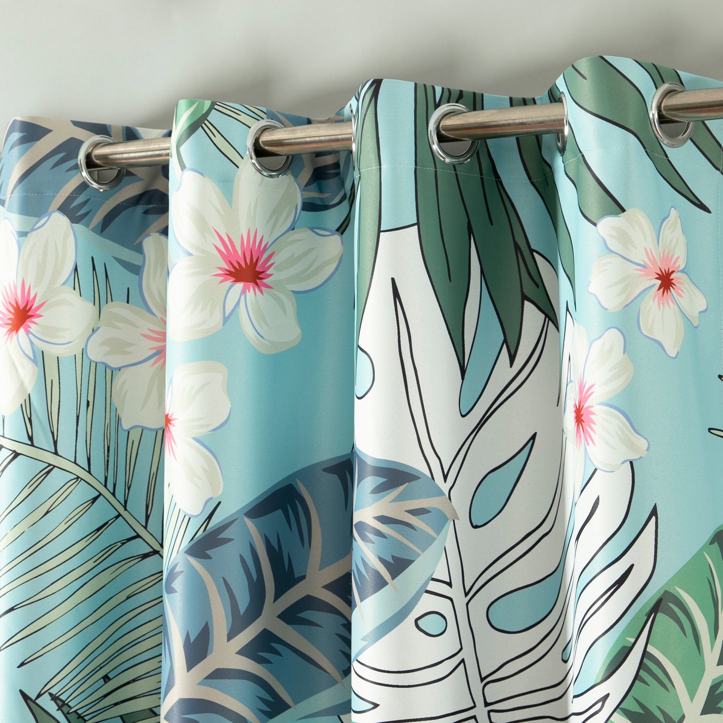Custom-Made Vintage Floral Print Room Darkening Curtains
