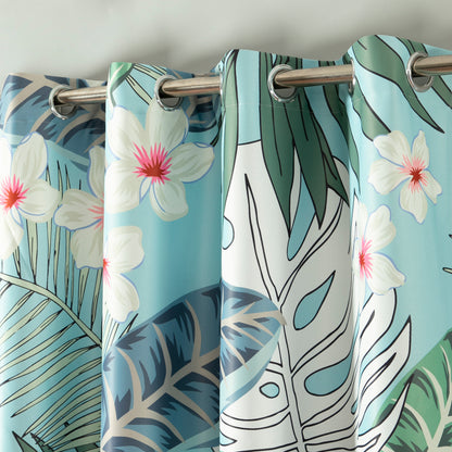 Custom-Made Vintage Floral Print Room Darkening Curtains