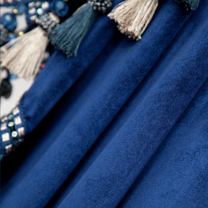 Custom-Made Solid Velvet Waterfall Valance