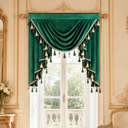 Custom-Made Solid Velvet Waterfall Valance
