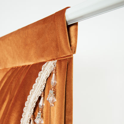 Custom-Made Solid Velvet Waterfall Valance