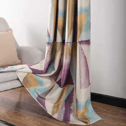 Custom-Made Modern Geometric Print Room Darkening Curtains