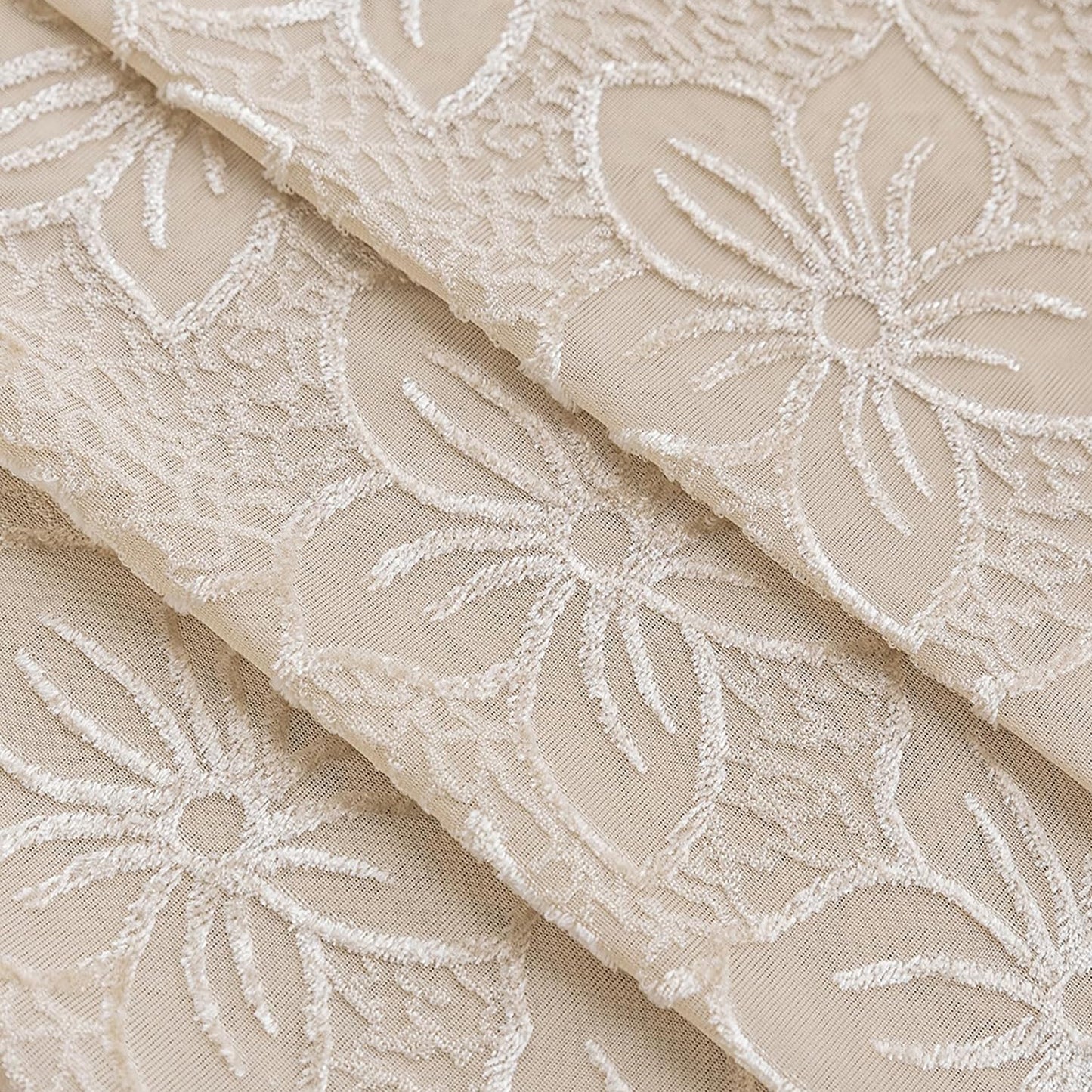 Custom-Made Country Style Floral Jacquard Sheer Curtains