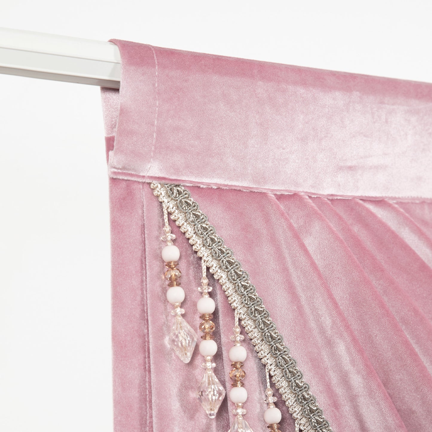Custom-Made Solid Velvet Waterfall Valance
