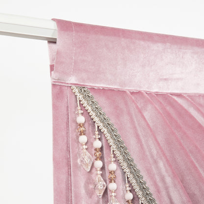 Custom-Made Solid Velvet Waterfall Valance