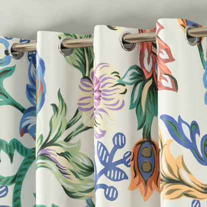 Custom-Made Vintage Floral Print Room Darkening Curtains