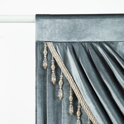 Custom-Made Solid Velvet Waterfall Valance