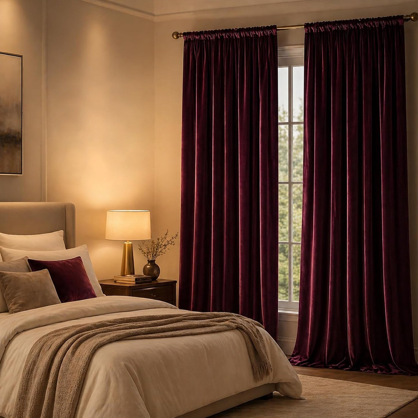 Custom-Made Solid Velvet Room Darkening Curtains