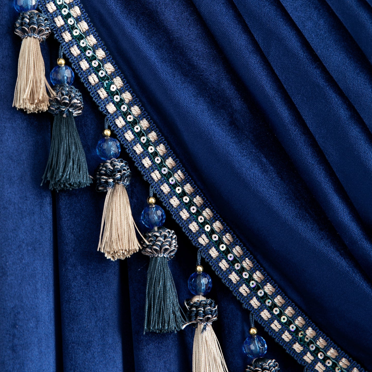 Custom-Made Solid Velvet Waterfall Valance
