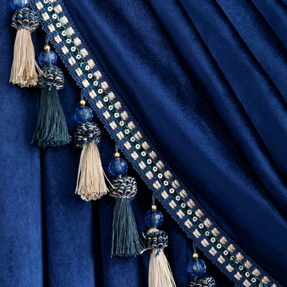 Custom-Made Solid Velvet Waterfall Valance