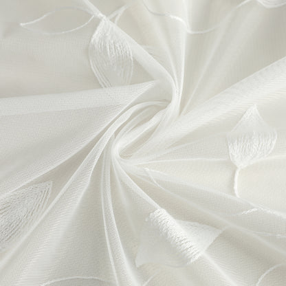 Custom-Made Leaf Embroidered Sheer Curtains